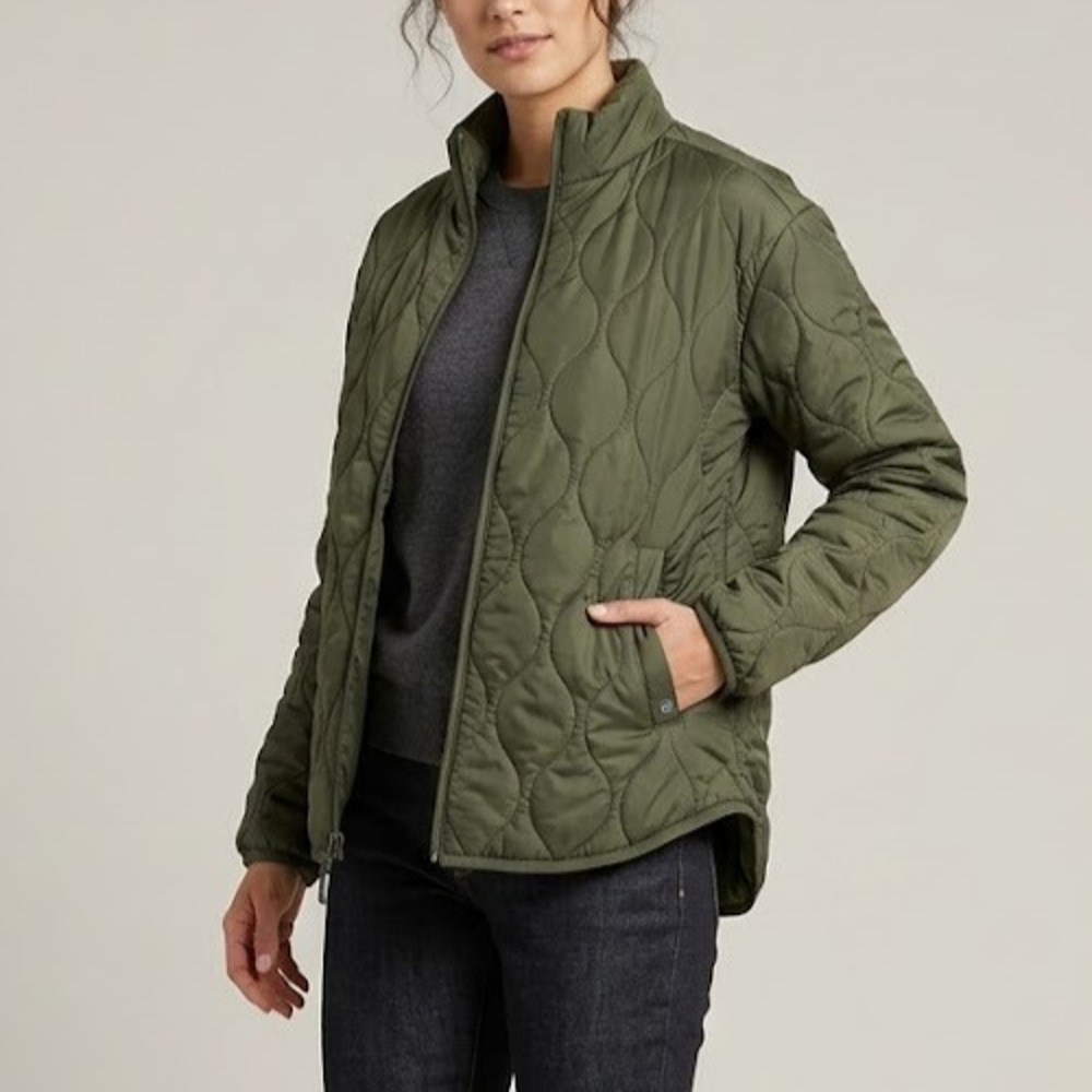 American Outdoorsman Onion Quilted Jacket Womens Size S Olive Green Packable